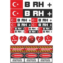 Stickermarket B RH Positif Motosiklet Sticker Seti