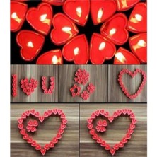 Arsevi 50 Adet Kalp Şeklinde Tealight Mum