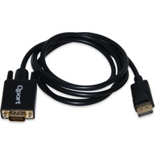 Qport Q-Dpv Dısplay Port(M) To Vga(M) 1.8 Mt Kablo Çevirici Dönüştürücü Q-Dpv