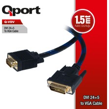 Qport Q-Vdv Dvı To Vga 24+5 Converter Çevirici Kablo 1,8 Mt Q-Vdv