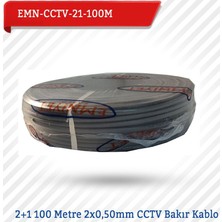 Emnıyet 2+1 100 Metre 2X0,50Mm Cctv Bakır Kablo Emn-Cctv-21-100M