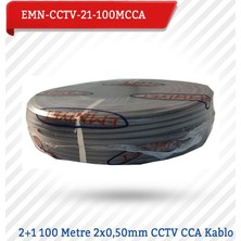 Emnıyet 2+1 100 Metre 2X0,50Mm Cctv Cca Kablo Emn-Cctv-21-100Mcc