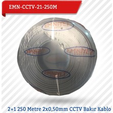 Emnıyet 2+1 250 Metre 2X0,50Mm Cctv Bakır Kablo Emn-Cctv-21-250M