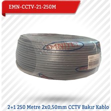 Emnıyet 2+1 250 Metre 2X0,50Mm Cctv Bakır Kablo Emn-Cctv-21-250M