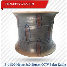 Emnıyet 2+1 500 Metre 2X0,50Mm Cctv Bakır Kablo Emn-Cctv-21-500M