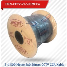 Emnıyet 2+1 500 Metre 2X0,50Mm Cctv Cca Kablo Emn-Cctv-21-500Mcc