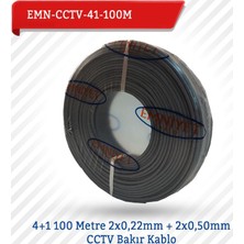 Emnıyet 4+1 100 Metre 2X0,22Mm + 2X0,50Mm Cctv Bakır Kablo Emn-Cctv-41-100M