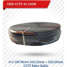 Emnıyet 4+1 100 Metre 2X0,22Mm + 2X0,50Mm Cctv Bakır Kablo Emn-Cctv-41-100M