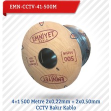 Emnıyet 4+1 500 Metre 2X0,22Mm + 2X0,50Mm Cctv Bakır Kablo Emn-Cctv-41-500M