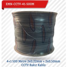 Emnıyet 4+1 500 Metre 2X0,22Mm + 2X0,50Mm Cctv Bakır Kablo Emn-Cctv-41-500M