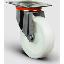 Paslanmaz Inox, Oynak Tabla Bağlantılı, Burçlu, Poliamid, Orta Sanayi Tekerleği Çap:100 - Ssez01 Hkz 100