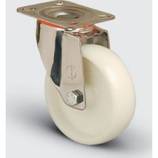 Paslanmaz Inox, Oynak Tabla Bağlantılı, Burçlu, Poliamid Hafif Sanayi Tekerleği Çap:125 - Ssem01 Zkz 125