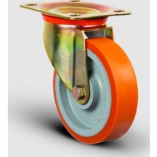 Oynak Tabla Bağlantılı, Burçlu, Poliüretan Orta Sanayi Tekerleği Çap:150 - Ez01 Vkp 150