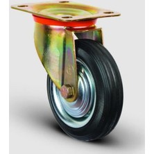 Oynak Tabla Bağlantılı, Burçlu, Kauçuk Orta Sanayi Tekerleği Çap:125 - Ez01 Spr 125