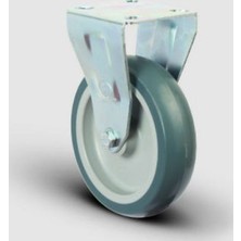 Sabit Tabla Bağlantılı, Burçlu Termoplastik Kauçuk Hafif Sanayi Tekerleği Çap:125 - Er02 Mkt 125