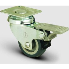 Oynak Frenli Tabla Bağlantılı, Burçlu, Termoplastik Kauçuk Hafif Sanayi Tekerleği Çap:50 - Ep01 Mkt 50F