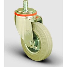 Oynak Civata Bağlantılı, Burçlu, Gri Kauçuk Hafif Sanayi Tekerleği Çap:150 - Em05 Sprg 150