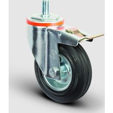 Oynak Frenli Civata Bağlantılı, Burçlu, Kauçuk Hafif Sanayi Tekerleği Çap:80 - Em05 Spr 80F