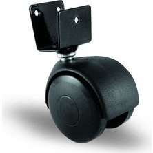 Ec08Mkm40 U Tablalı Plastik Mobilya Tekerleği Çap:40 Oynak U Tabla Bağlantılı, Burçlu