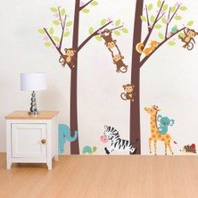 Cosy Home Gift Animal Zoo World Zebra Fil Koala Zürafa Kirpi Kablunbağ Maymun Çocuk Odası Duvar Sticker