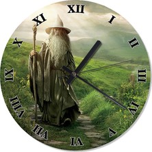 Cakasepetim Yüzüklerin Efendisi Gandalf Baskılı Duvar Saati 30 X 30 Cm