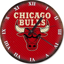 Cakasepetim Chicago Bulls Şekilli Duvar Saati 30 X 30 Cm