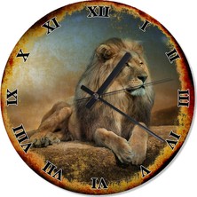 Tablomega Kral Aslan Desenli Duvar Saati 30 X 30 Cm