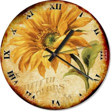 Tablomega Eskitilmiş Güne Bakan Analog Duvar Saati 30 X 30 Cm