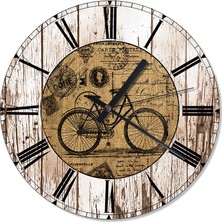 Tablomega Eski Mektup Ve Bisiklet Çocuk Odası Duvar Saati  30 X 30 Cm