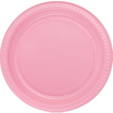Partijet Pembe Plastik Tabak 22 cm 25'li