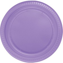 Partijet Lila Plastik Tabak 22 cm 25'li