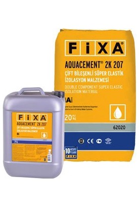 Fixa Aquacement 2K 207 Çift Bileşenli Süper Elastik Su Yalıtım Malzemesi (20 Kg + 7 Kg)