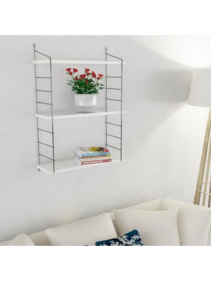 Decormet Armoni Raf ve Kitaplık Seti 3 Raflı 200X720 Beyaz