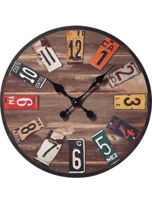 Mark Lab Ahşap Dekoratif Yuvarlak Duvar Saati 50X50