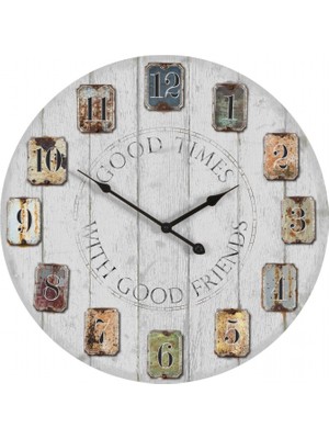 Mark Lab Ahşap Dekoratif Yuvarlak Duvar Saati 50X50