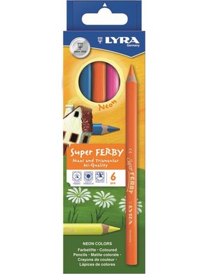 Lyra 6 Renk Jumbo Neon Kuru Boya 3721063 6 Adet Renkli ve Kaliteli Boya Kalemleri