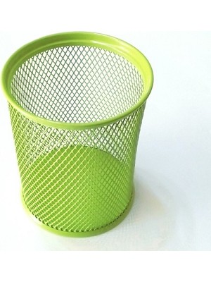 Gıpta Metal Masa Seti Tel Yuvarlak Kalemlik Yeşil