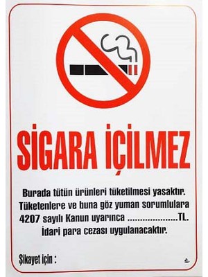 Westyle Sigara İçilmez Levhası 50x70 cm (Karton)