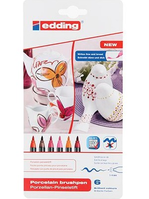 Edding Ed4200K6999 Porselen Kalemi 6'Lı Set Sıcak Renkler