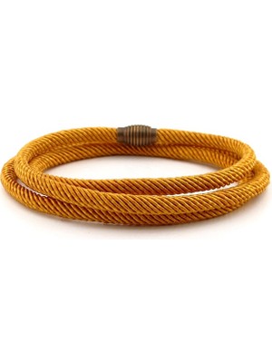 Solfera Üç Sıra Dolama Bronz Manyetik Mıknatıslı Erkek Bileklik Bt351