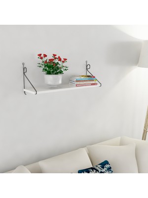 Decormet Seramoni Raf ve Kitaplık Seti 1 Raflı 200X720 Beyaz