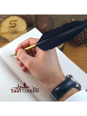 Pigoda Alman Steel Pen Kuş Tüyü Divit Kalemi Seti Siyah