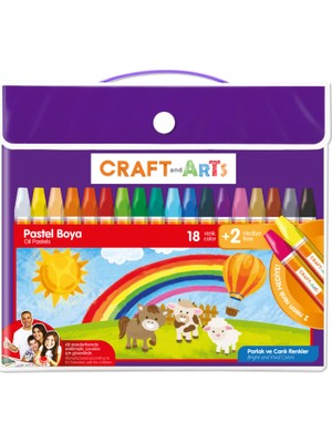Craft and Arts 18 Renk Pastel Boya ve 2 Hediyeli Kalem Çantası ile 36 Parça Kırtasiye Seti