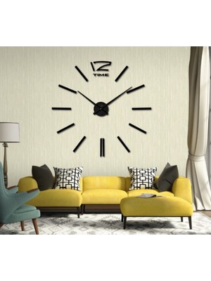 Dıy Clock Yeni Nesil 3D Duvar Saati Model 2 (Siyah)