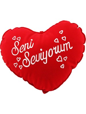 Çeyiz Diyarı Kalp Yastık Seni Seviyorum 30*25 Cm