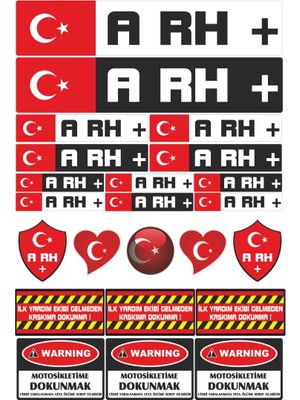 Stickermarket A RH Positif Motosiklet Sticker Seti