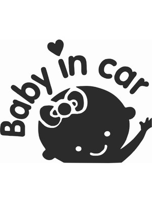 Stickermarket Baby in car Beyaz Sticker