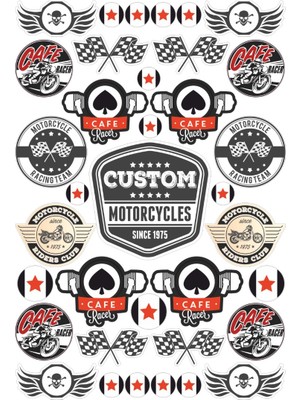 Stickermarket Custom Motosiklet Sticker Seti