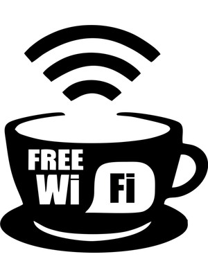 Stickermarket Free WiFi Beyaz Sticker