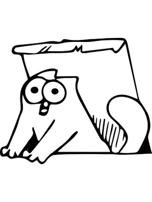 Stickermarket Kedi Beyaz Sticker